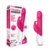 Packaging of Rabbit Essentials Thrusting Rabbit Vibrator with Throbbing Shaft in Pink at glastoy.com