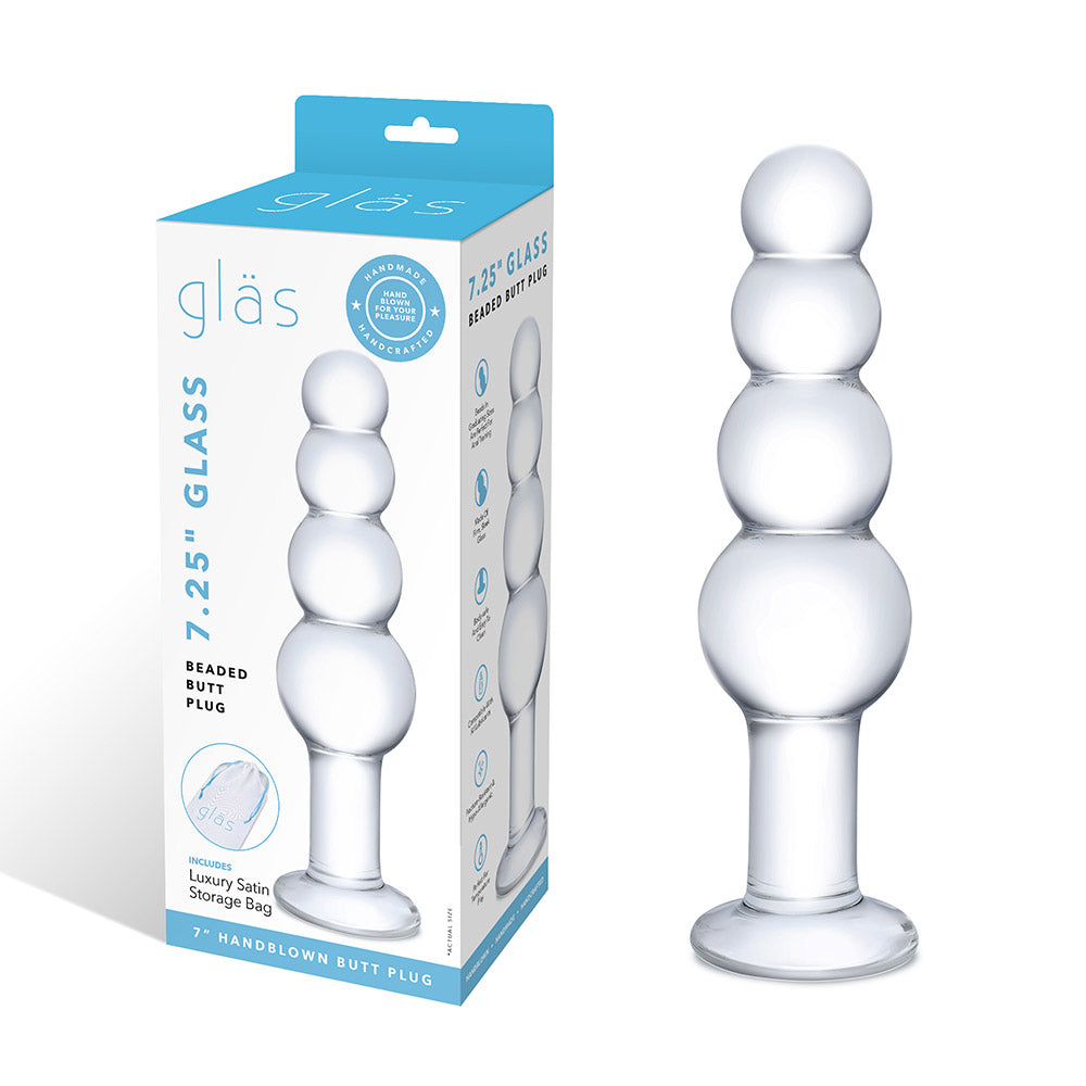 Packaging of Gläs 7.25 inch Beaded Glass Butt Plug at glastoy.com