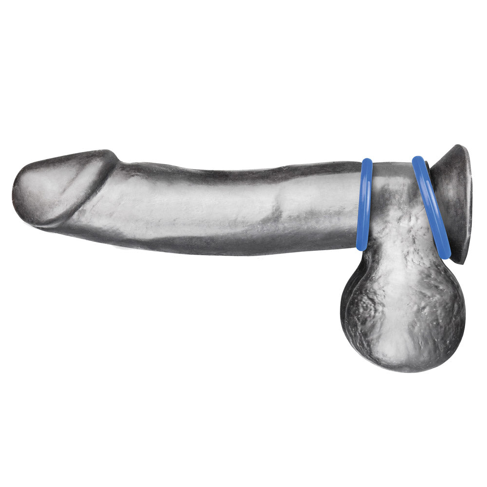 Shop the Blue Line Men Silicone Cock Ring Set (2 Sizes) - Blue at glastoy.com