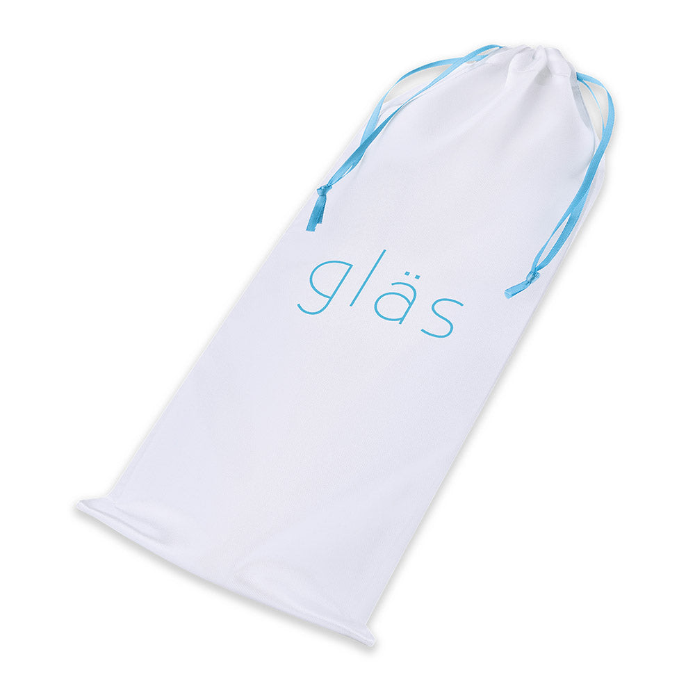 Storage Pouch of Gläs 7 inch Curved Realistic Glass Dildo with Veins at glastoy.com