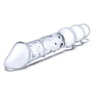 Gläs 12 inch Double Ended Glass Dildo with Anal Beads