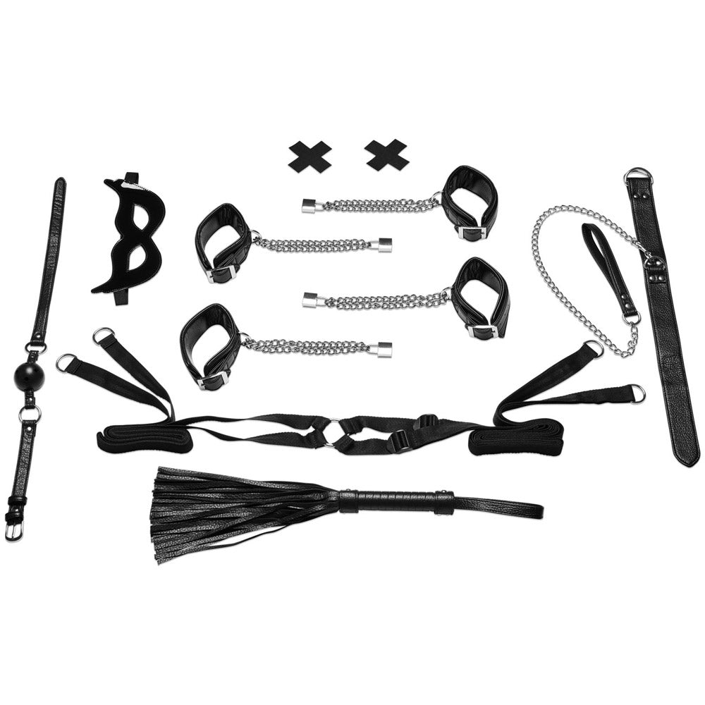 Shop the Lux Fetish All Chained Up 6-Piece Master-Slave Bedspreader and Bed Restraint Set at glastoy.com