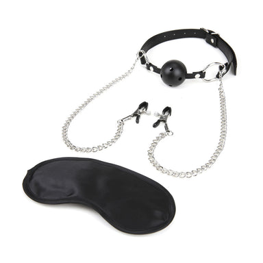 Shop the Lux Fetish Breathable Ball Gag With Chained Nipple Clamps at glastoy.com