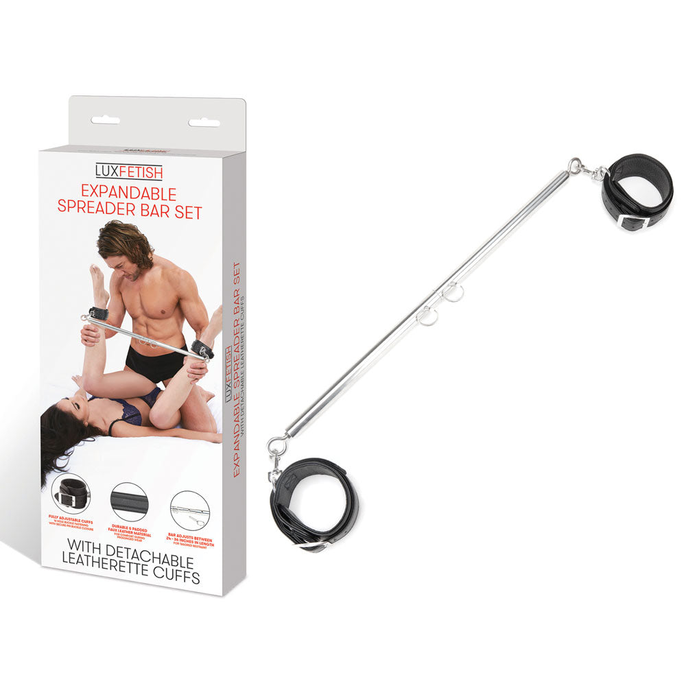 Buy the Expandable Spreader Bar and Cuffs Set by Lux Fetish at Gläs