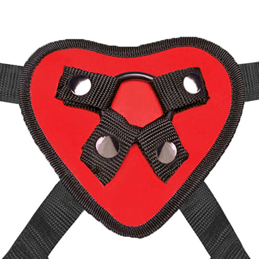 Shop the Red Heart Strap-on Harness Set by Lux Fetish at Glastoy.com