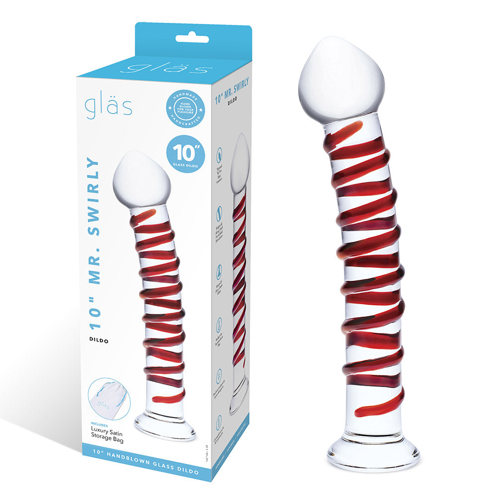 Packaging of Gläs 10 inch Mr Swirly Glass Dildo at glastoy.com