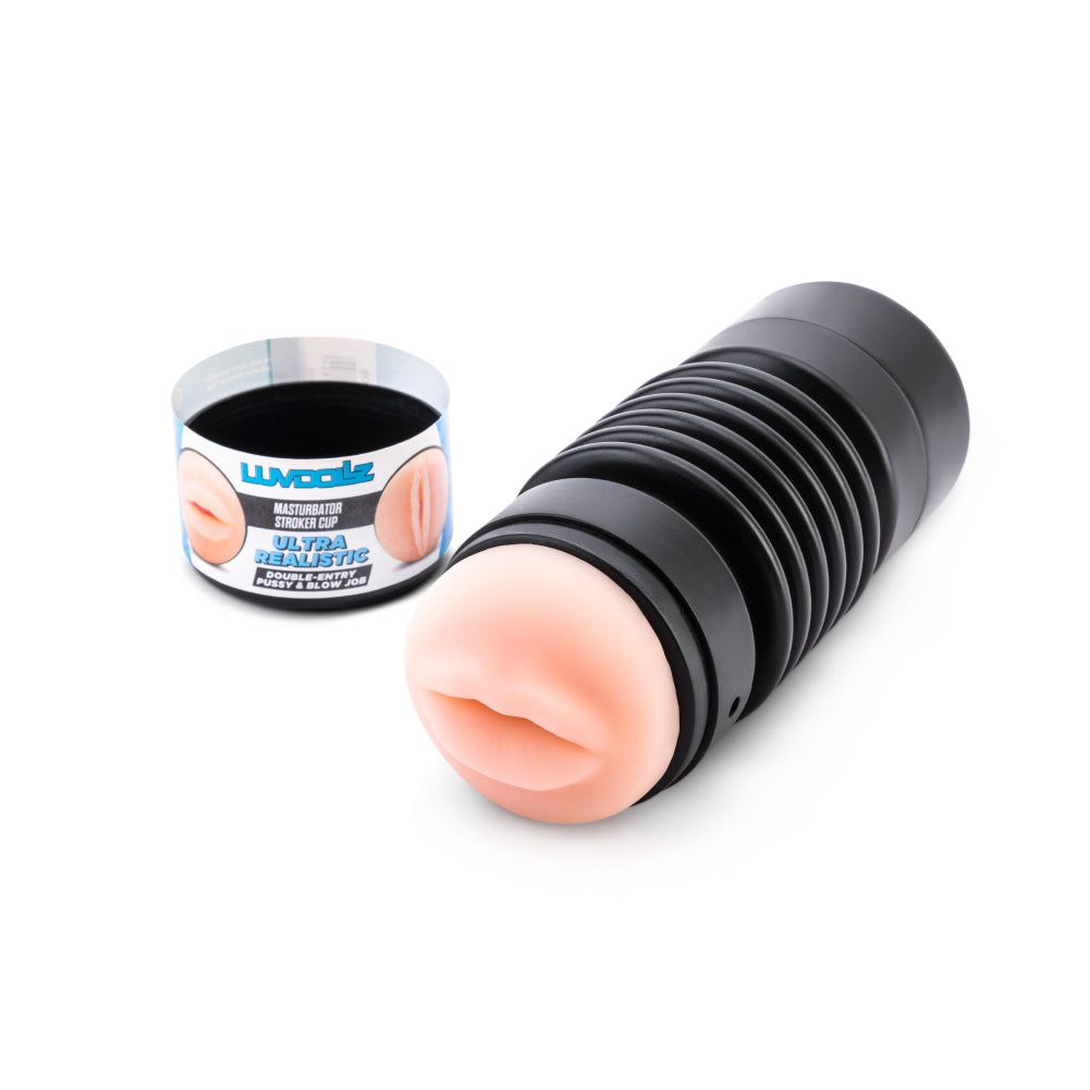 Luvdollz Ultra-Realistic Double-Entry Pussy & Blow Job Masturbator Cup at glastoy.com