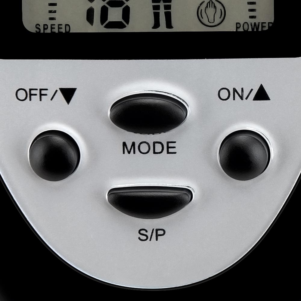 Control buttons of the stimulation pads control device of the Lux Fetish Electro-Sex Kit With Stimulation Pads