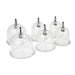 6 Suction cups of different sizes as part of the Lux Fetish Erotic Suction Cupping Set