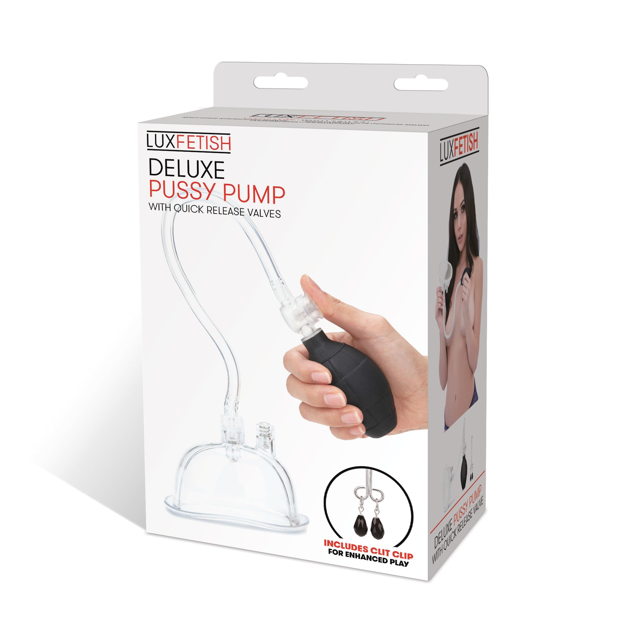 Packaging of the Pussy Pump and Clit Clamp Set