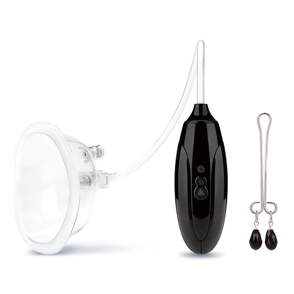 Shop the Lux Fetish Rechargeable Pussy Pump and Clit Clamp Set