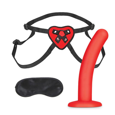 Shop the Lux Fetish Red Heart Strap On Harness & 5 inches Dildo Set